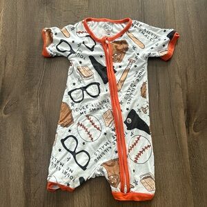 Sandlot bamboo shorty romper pajama